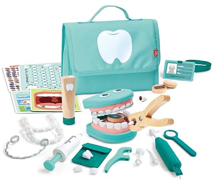 Hape Tandläkarsats, rollspelsset för barn, pedagogiskt spel med realistiska verktyg