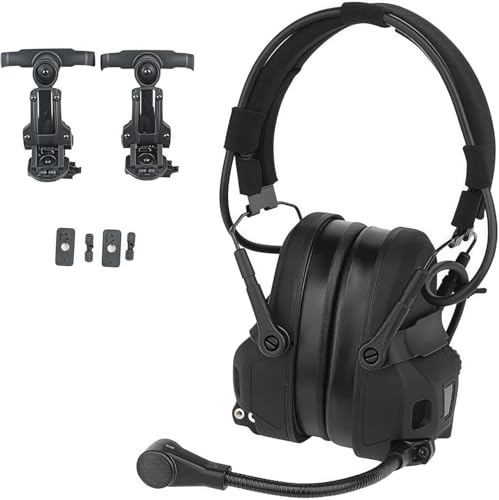 ACEXIER Casque tactique GEN 6 2 en 1 à réduction de bruit pour la chasse et le tir, compatible avec les casques 0PS C.ore A.RC et W.endy M-IOK (Black)