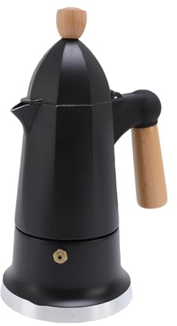 Percolador de Café en Aleación de Aluminio con Válvula de Seguridad y Mango de Madera para Hogar, Acampada, Cocina al Aire Libre