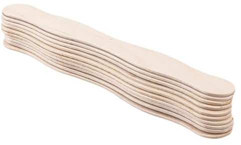Ideen mit Herz - Lot de 10 bâtonnets en bois ondulés - 20 cm x 2,5 cm - Bricolage, Modélisme, Cire, Pâte à Sucre - Bois de Bouleau Naturel