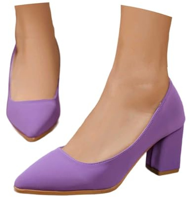 Zapatos tiroleses para mujer, zapatos tradicionales con tacón, zapatos de baile gruesos, zapatos de novia, tacón de bloque, bailarinas, elegantes, zapatos de tacón, zapatos de boda, morado, 36.5 EU