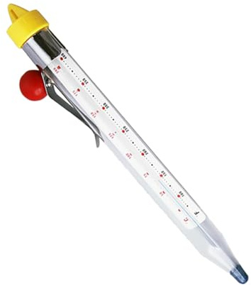 ELAYARD Thermomètre à Sucre Verre Trempé avec Pince pour Cuisine Résistant à Haute Température Pratique pour Sirops Confitures et Cuisson Alimentaire