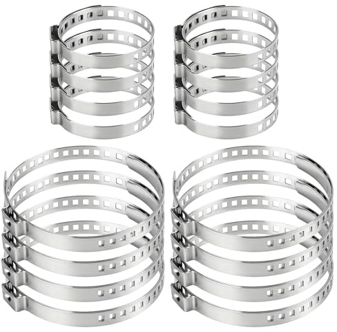 16 Pezzi Fascette Metalliche Regolabili in Acciaio Inox 304, 25-50mm & 50-120mm, Morsetti per Tubo Acqua, Auto, Gas e Giunto Omocinetico, Kit per Giunto CV, Resistente e Durabile