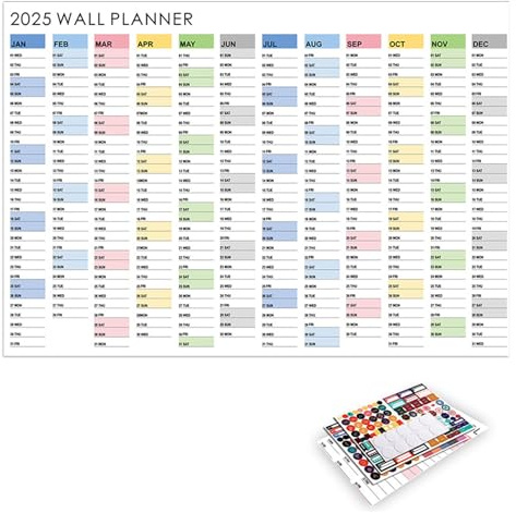 Calendario 2025 annuale settimanale planner 2025 da parete per la scuola organizzatori per studenti