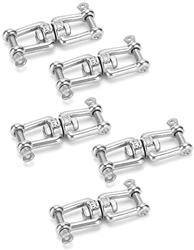 Cryfokt Mousqueton Rotatif en Acier Inoxydable, 5 Pièces, Crochet Anti-nœud pour Câbles et Chaînes en Acier et Antirouille pour Accessoires de Gréement