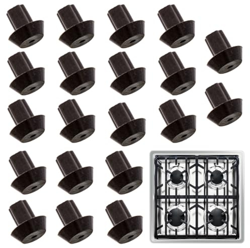 IMPRESA 20-Pack Rubber Feet for Stove Grates - Compatible with Viking Range Models DVGSU101 & VGRT560-6GQ - Black Heat-Resistant Material