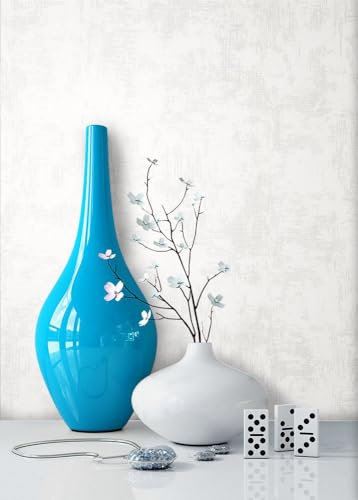 NEWROOM Barocktapete Tapete Weiß Unifarbe Uni Vliestapete Vlies moderne Design Optik Tapete Einfarbig Unifarben inkl. Tapezier Ratgeber