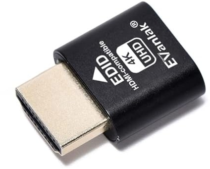 EVanlak HDMI Vga DVI Dp typ-c, attrapp, plugg, huvudlös, spöke, skärm, emulator, premium aluminium, PC