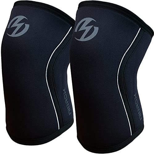 Nisrok Ginocchiere (1 paio), ginocchiere a compressione in neoprene da 7 mm, ottimo supporto per cross training, sollevamento pesi, powerlifting, squat, basket e molto altro ancora XL
