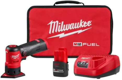 Milwaukee M12 FUEL 12-Volt Lithium-Ion Brushless Cordless Orbital Detail Sander Kit with (1) High Output 2.5 Ah Battery