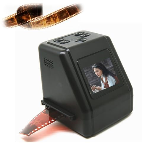 Escáner de Negativos, Escáner de Diapositivas Compacto Operación Simple Pantalla de 2 Pulgadas para Negativos en Blanco y Negro