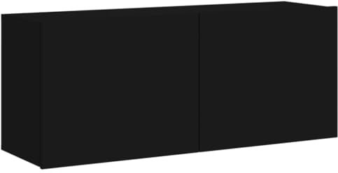 vidaXL TV Wandschrank, TV Schrank mit viel Stauraum, Wandmontage Fernsehschrank Regal, Hängeschrank TV Möbel Ständer, Modern, Schwarz
