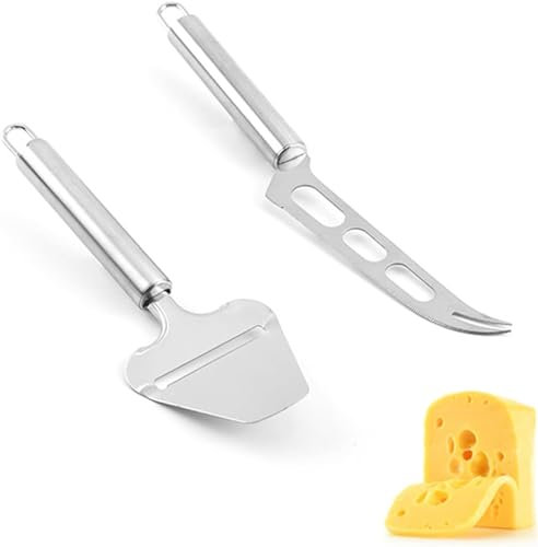 Cheese Slicer Set, Cheese Tool, Cheese Cutter, Peeler for Hard and Soft Cheese, for Soft Cheese, Pizza, Chocolate, Cake, 2 Pack
