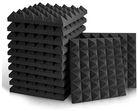 HWJFDC Padded Wall Panels 10pcs 30cm*30cm*5cm Acoustic Foam Panels Soundproof Foam Wall Panels Studio Soundproofing on The Wall KTV Room Sound Proof Foam(Black 25x25x5cm 1Pc)