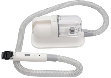 Aspirateur Poil De Chien Pulseur Pour Chien 11800pa Tondeuse Chien Chat Avec Aspirateur 350W Outils De Soins Pour Animaux De Compagnie Avec 5 Outils De Toilettage,1.4L,Blanc