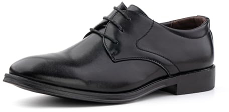 Hitmars Zapatos de Vestir Hombre Derby Oxford Zapatos de Cordones Zapatos de Traje Clásico Formales Casuales A Negro EU 44