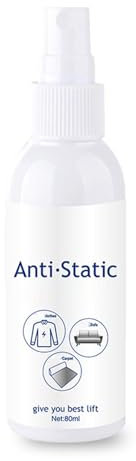 Sghtil Spray antiestático, 80 ml, ambientador textil, spray antiestático, efecto inmediato a largo plazo, suavizante antiencrespamiento, cuidado de la ropa para ropa y alfombras