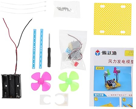 KONTONTY 1 Ensemble Kit Éducatif Électrique DIY pour Générateur Éolien à Assembler Outil Apprentissage Stem sans Pile