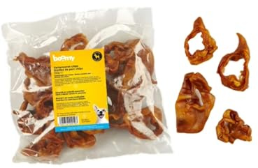 Boomy Chips con orecchie di maiale – Snack per cani naturali al 100% - Orecchie di maiale in pezzi da 6-7 cm – Snack per cani per tutte le razze (350 g)