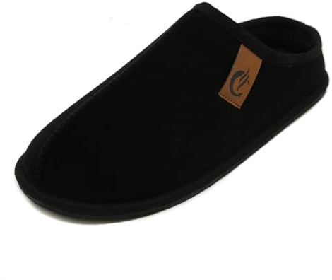 Meik Mangni Zapatillas de Estar por Casa Hombre Mujer Memory Foam Suave y Cómodo Pantuflas CáLido Antideslizantes Invierno Zapatilla Interior y Exterior Negro 39EU