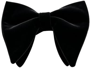 QFWFG Black Velvet Bow Tie for Men Pre Tied, Adjustable Big Butterfly Velvet Bow Tie, Solid Formal Dicky Bow Tie for Groom Wedding Business Concert Party