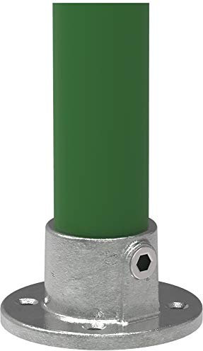 Fenau | Bride au sol, ronde, Ø 60,3 mm, bride murale, bride de plafond, support, en fonte malléable, zinguée à chaud, vis incluses