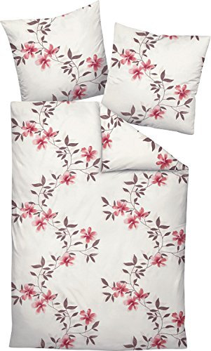 Janine Bettwäsche Biber weiß Größe 155x220 cm (80x80 cm)