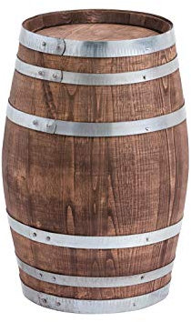 Temesso Kleines Dekofass rund, Fass aus Kastanienholz palisanderfarben in verschiedenen Maßen (H: 57cm D: 36cm)
