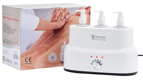 Master Massage Patent Convenient 3-Bottle Automatic Massage Oil Warmer Heater for Salon SPA Massage Body Therapy, White