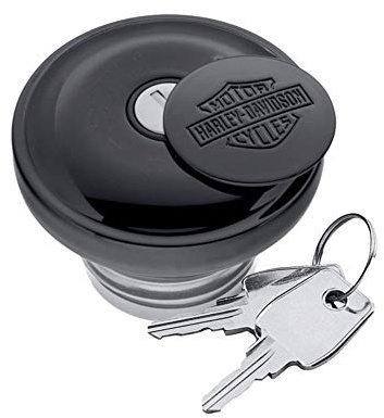 HARLEY-DAVIDSON B & S - Tappo serbatoio per moto, cromato o nero, con 2 chiavi, colore: Nero