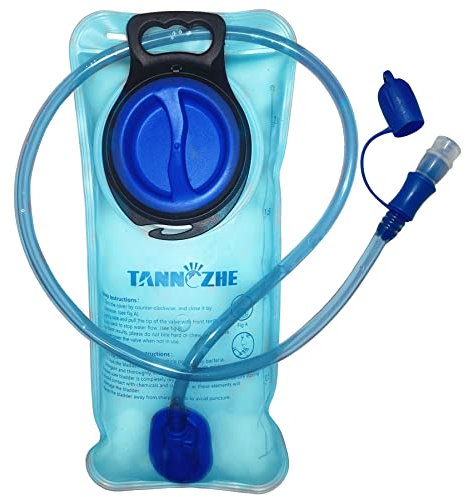 TANNOZHE Trinkblase 2 Liter auslaufsicheres Wasserreservoir,BPA-freier Trinkrucksack-Ersatz,Sport-Reise-Reservoir Trinkrucksack Pack Wandern im Freien-Blau