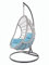 KIDEO® PALMANOVA großer Hängesessel inklusive Gestell und Kissen, Polyrattan, grau (Kissen: Nest blau [5050 Sky Blue])