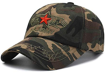 HUA YANG Baseball Cap Camouflage Army Cap Unisex Stickerei Baseball Cap Outdoor Reisen Sport Kappe (Braun)