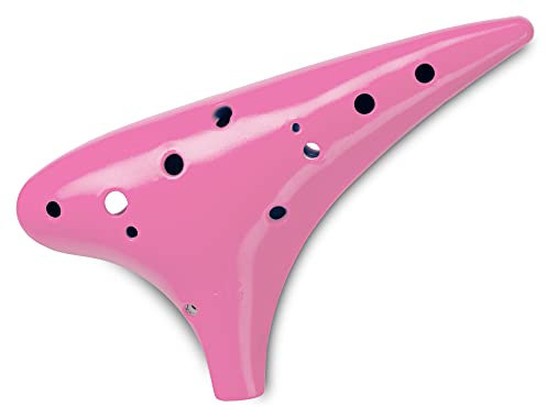 Classic Cantabile Okarina - aus stabilem Kunststoff- 12 Töne - Alt-Stimmung in C - Tonumfang: c'' - f''' - Weicher, warmer Ton - Pink