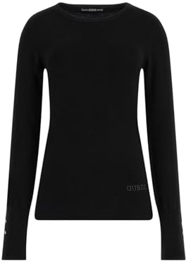 Guess Maglione da Donna Elinor RN LS Swtr, Jblk Jet Black A996, S