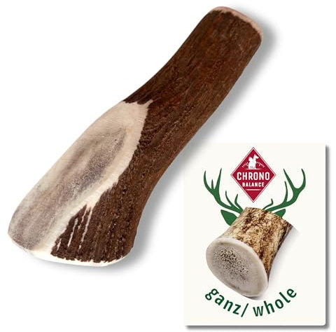 ChronoBalance-XXL Corno di Cervo per Cani, Confezione da 1, 100% Naturale, Pezzi Interi, Cura Dentale, Giocattolo per Cani, Ricco di Minerali e Nutrienti, Lunga Durata