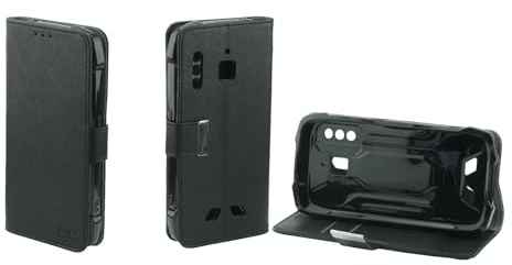 caseroxx Bookstyle Handytasche für Cubot King Kong 6 in schwarz – Klapphülle mit Kreditkartenfächern, Magnetverschluss, Standfunktion & Rundumschutz für Display und Gehäuse