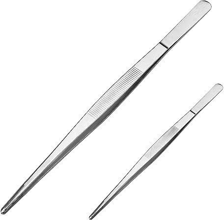 NAUZE 2 Stück Reptilien-Futterpinzette Edelstahl Aquarium Pinzette für Schlangen Eidechse Schildkröte Gecko