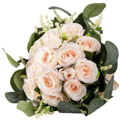 ifundom Künstlicher Blumenstrauß Gefälschter Blumenstrauß Simulation Von Blumensträußen Simulation Blumenornament Fallende Blumensträuße Rosenstrauß Banketttisch Hochzeit Seidenblume Braut