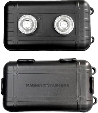 Durable and Strong Magnetic Stash Safe Box, Hidden Storage Box, Car underbody Magnetic Stash/Storage Box, Hiding Keys, Valuables, Cash Stash (Black, Small)