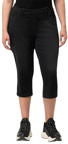 Ulla Popken dam Jeans Capri Jeans Med Elastisk Linning, Sienna