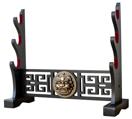 YSYYDS Katana Giapponese Supporto per Spada Samurai Porta Spada con Flanella Rossa Display Stand Espositori per Wakizashi Tanto Sword Armi (3 livelli)
