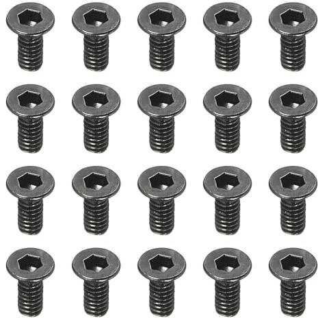 PATIKIL Vis Tête Cylindrique Six Pans Creux M2 x 5 Mm, 50 Pièces Boulons Fraisés Plats Acier Carbone Moyen Entraînement Hexagonal Vis Machine Filetage Complet Oxyde Noir Grade 10.9