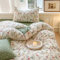 Covebett Bettwäsche Baumwolle 135x200 Bunt Blümchen Grün Blumen Klein Geblümt Muster Bettbezug Set Aesthetic Botanisch Blumenwiese Blumenmuster Deckenbezug Reißverschluss und Kissenbezug 80x80cm