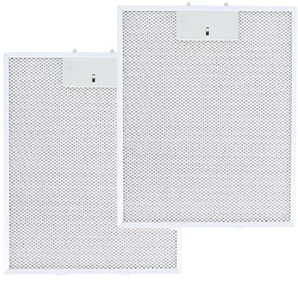 Lot de 2 filtres de rechange universels pour hotte aspirante, filtre à graisse en métal pour hotte aspirante (300 x 250 x 9 mm)