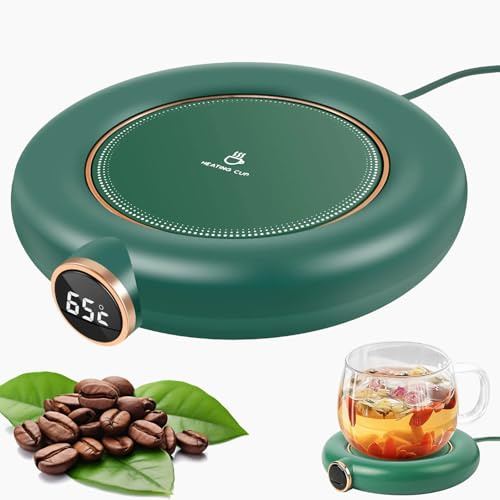 Coffee Mug Warmer - Electric Cup Warmer for Desk with 3 Temperature Settings (55℃/65℃/75℃) & 8H Auto Off, Portable USB Powered with Touch Tech & LED Backlit Display for Heating Coffee Tea Milk Coco