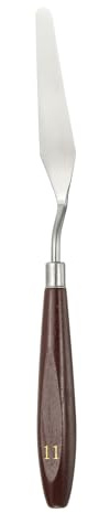 QUARKZMAN Coltello Da Pittura 3.31 X 0.71 Spatola In Acciaio Inox Attrezzi Per Pittura Con Manico In Legno Di Faggio Per Miscelare Stendere Acrilico Olio Tela Rosso/Argento