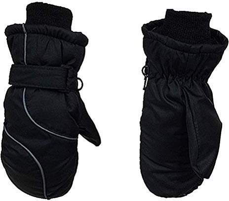 Alomejor Manoplas de esquí para Niños, de Invierno Cálidos de Nailon Impermeables con Forro de Terciopelo Suave, Puño Largo Elástico y Muñeca con Gancho, 20 Cm para Niñas y Niños de 4 a 9 Años para