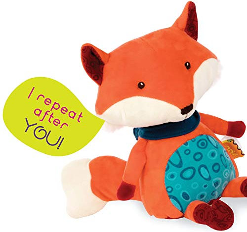B. toys Sprechendes Kuscheltier – Fuchs mit Aufnahmefunktion – Plüschtier Pipsqueak the Fox, Sensorik Spielzeug für Kinder und Baby ab 10 Monate