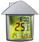 Digitales Fensterthermometer, Wetterinstrument, transparentes Display, Min.-/Max.-Funktion, wetterfest, einfache Montage, 90 x 98 mm